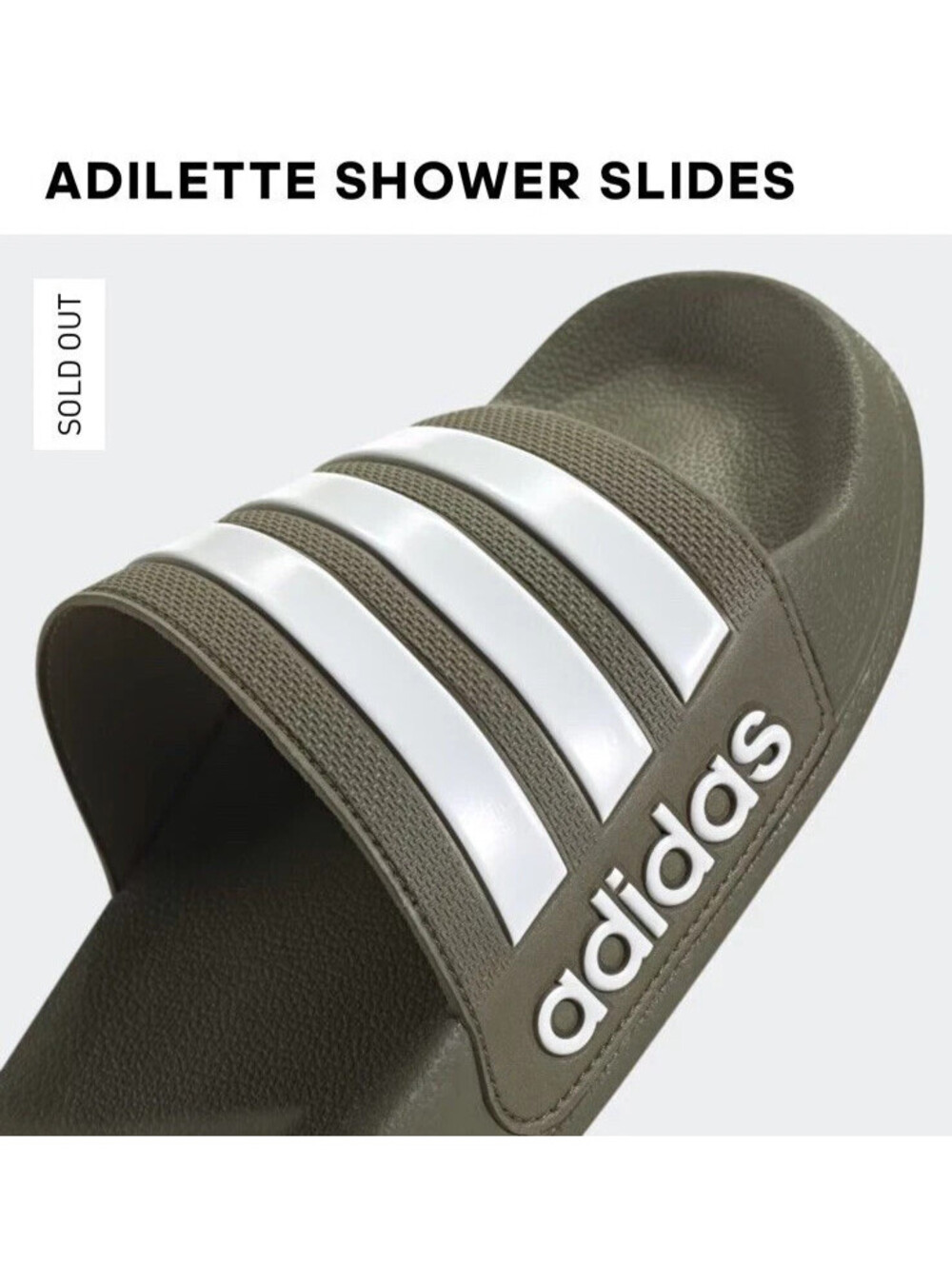 Adidas Adilette Olive Green Shower Cloudfoam Slides US 8